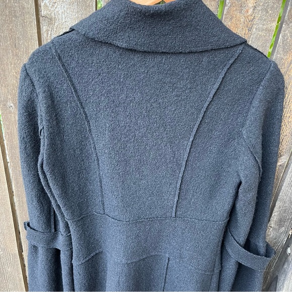 Promod Black Wool Button Coat Sz EU 38/ U.S. 8/M - Picture 5 of 15
